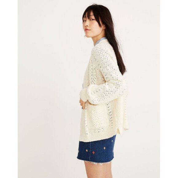 Madewell Cream Sunnyvale Cardigan Sweater Size Medium 41859 - Picture 4 of 11